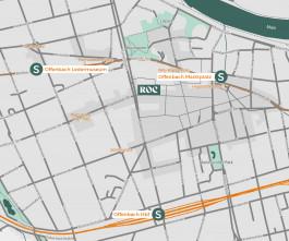 Umgebungskarte des Rathaus Office Center mit markierten ÖPNV Anbindungen